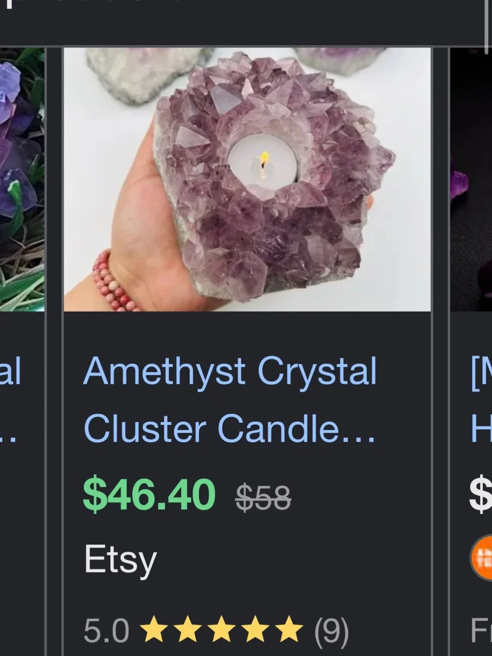 Amethyst Crystal Cluster Candle Holder - Purple